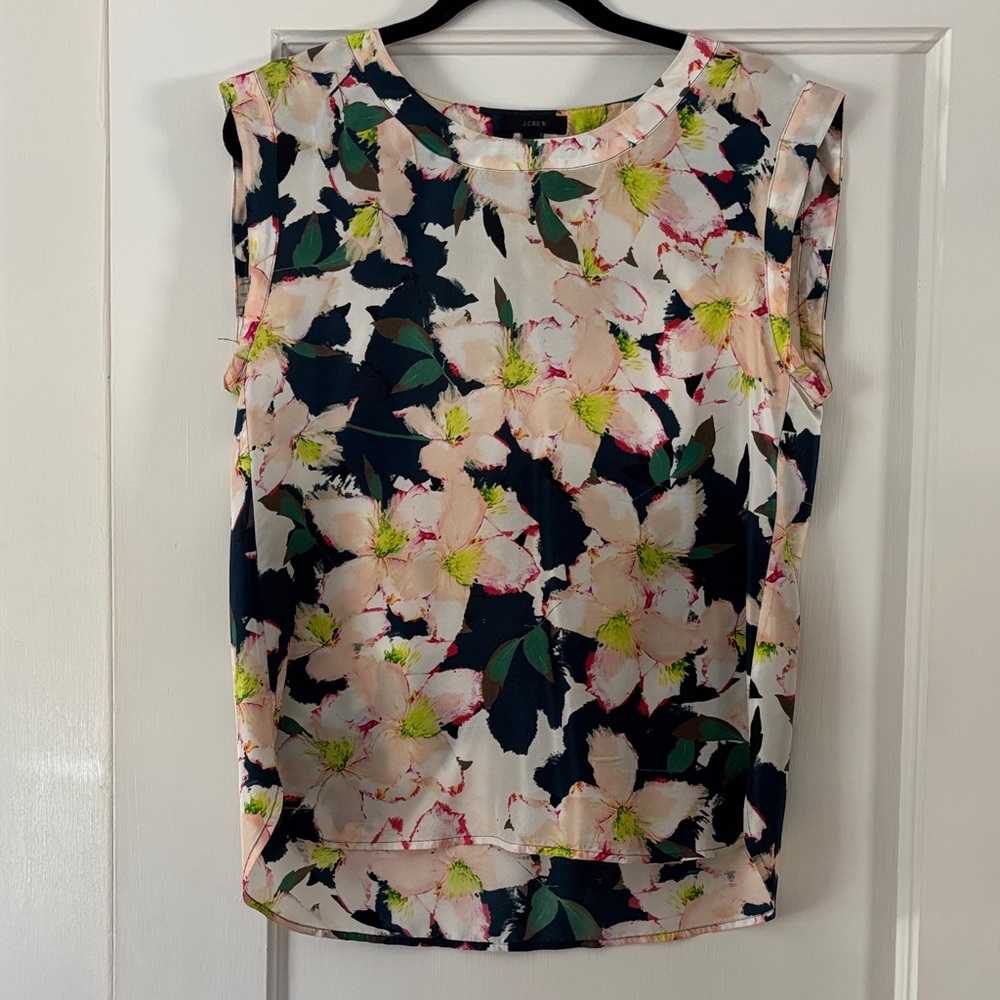 J Crew Floral Silk Top